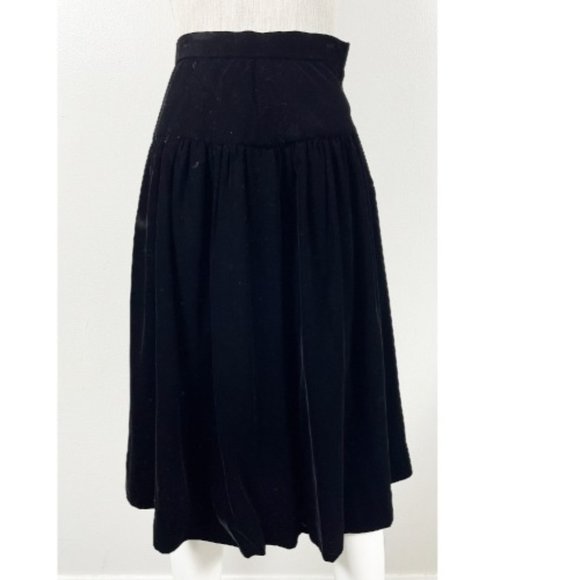 OSCAR DE LA RENTA CRUSHED VELVET MIDI SKIRT - Picture 5 of 6